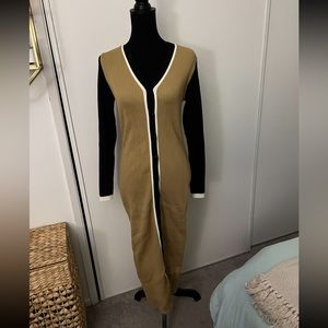 Gorgeous knit ribbed dress button up size large